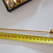 6 teaspoons Mazagran gilded to fine gold 24 carat finish enamels in Murano glass