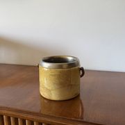 Mid-century cream parchment ice bucket, Aldo Tura Italy 1950s