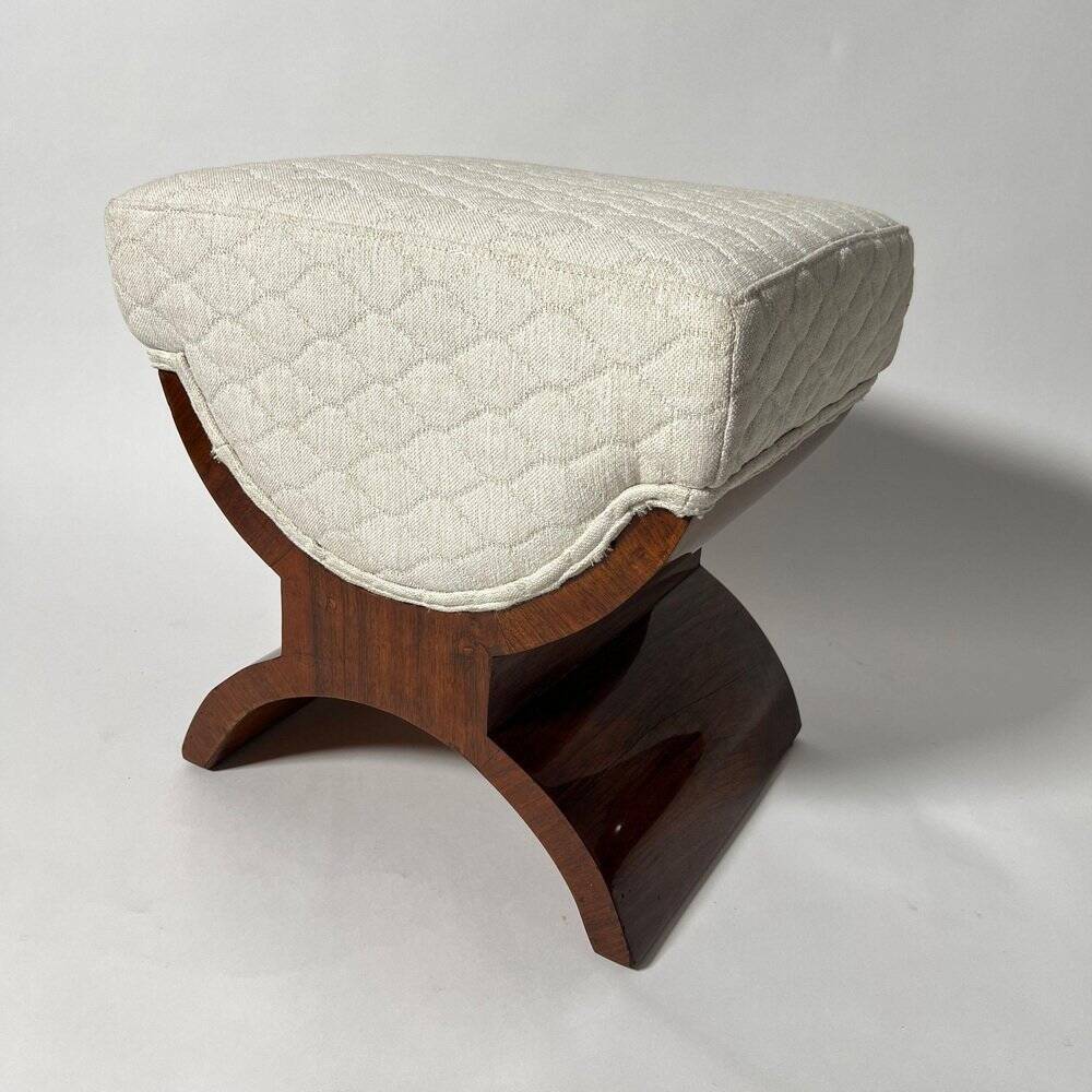Art Deco Stool in Rosewood Veneer, France, 1930s