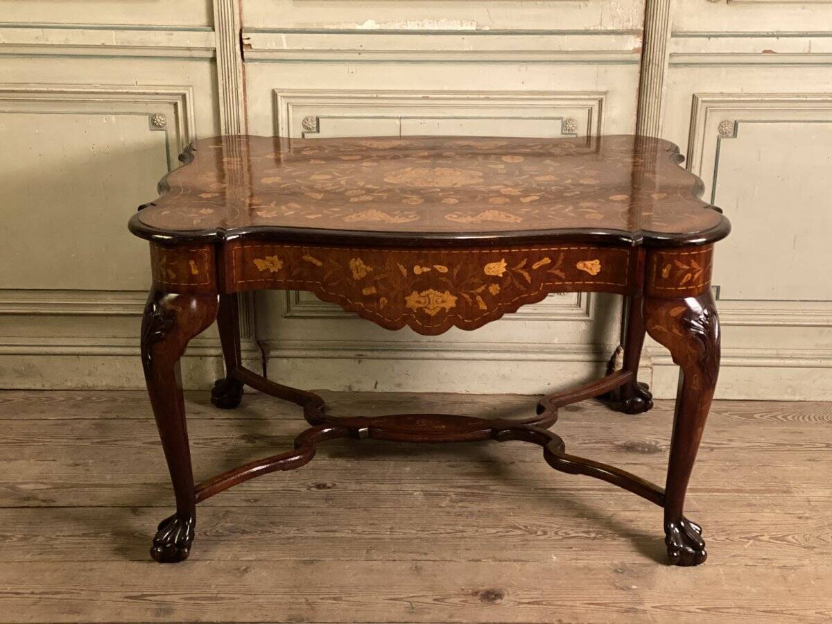 Dutch marquetry table, 19th century
