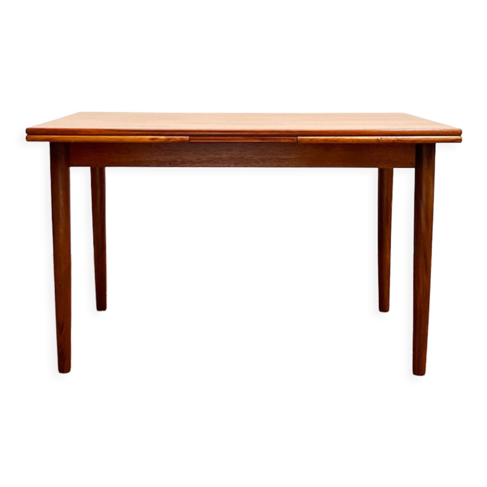 Extendable Mid Century Teak Dining Table with pull out leaves, Denmark, 1950s