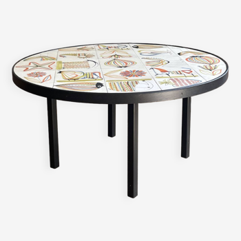 Ceramic table by Roger Capron, model created around 1960