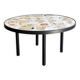 Ceramic table by Roger Capron, model created around 1960