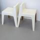 Two white fiberglass Kostka chairs 1970