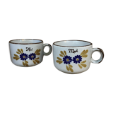Duo of cup you and me in sandstone