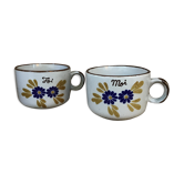 Duo of cup you and me in sandstone
