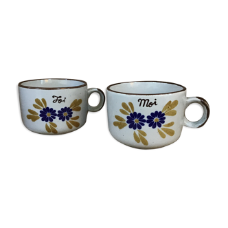 Duo of cup you and me in sandstone