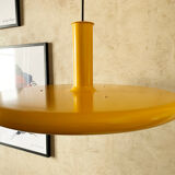 Suspension jaune original des années 1970 produit au Danemark par Fog & Morup - Conçu par Hans Due - XL 50 cm