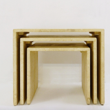 Set of 3 tables in travertine 1970