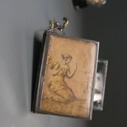 Antique barber triptych mirror, Art Nouveau, circa 1900