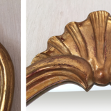 Mirror oval shell dore with french-style sheet louis xvi 58x80cm