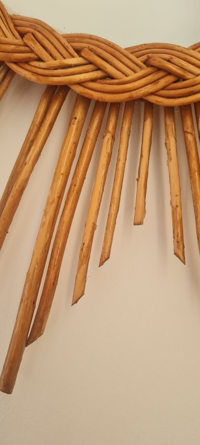 Rattan sun mirror 1960, 55 cm