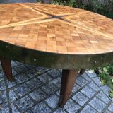 Marquetry and brass coffee table 1960