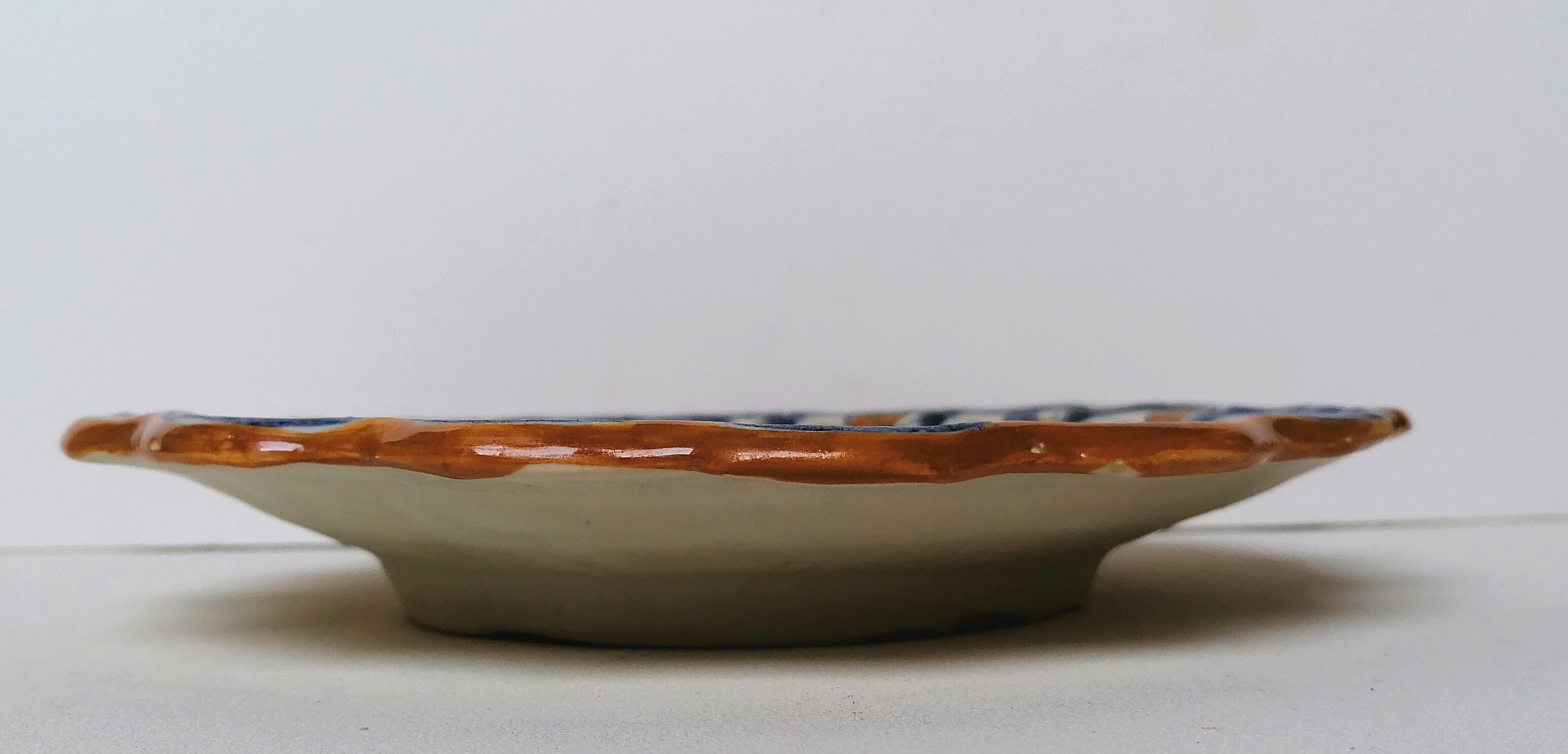 Spanish glazed stoneware talavera plate