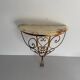 Mid-century floating wall console in wrought iron, 1950, Italy