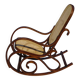 Vintage wooden rocking chair with caning