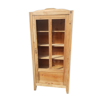 Armoire parisienne vitrée bois brut