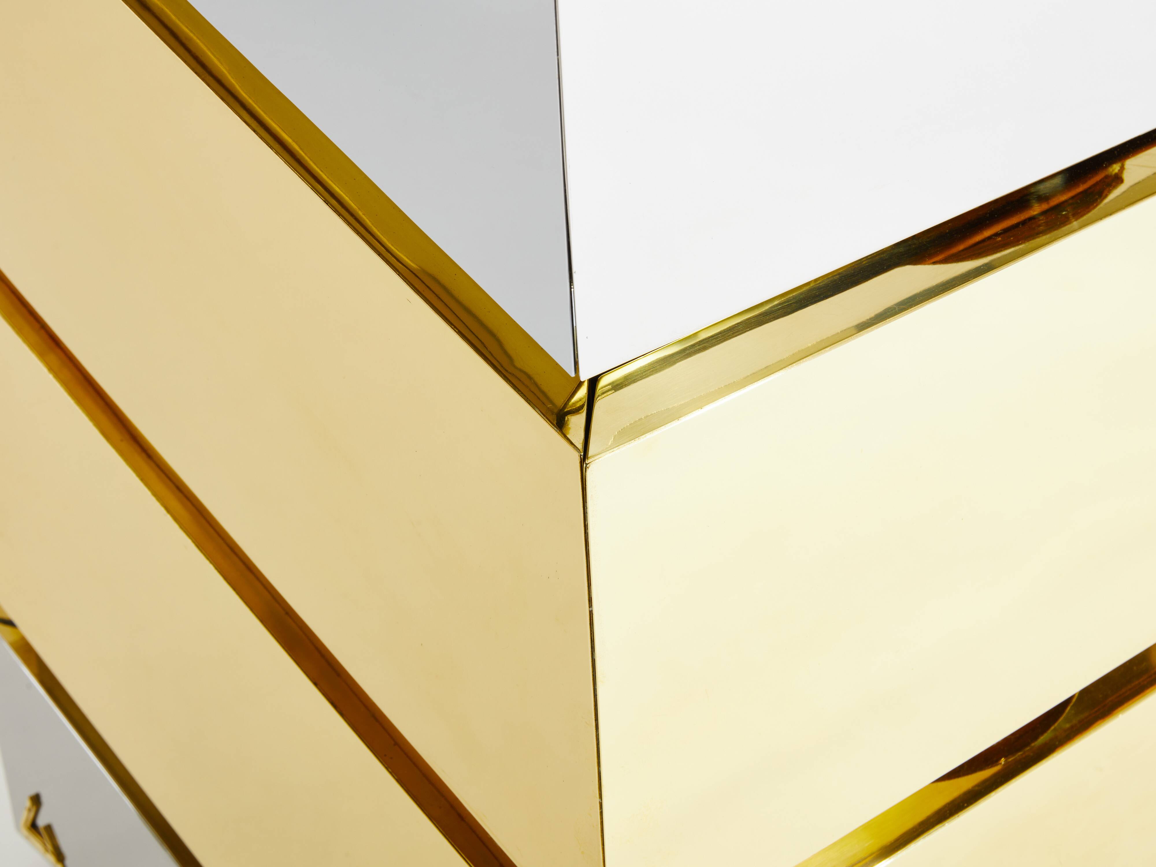 Gabriella Crespi model Mr Mme chest of drawers chrome brass 1972