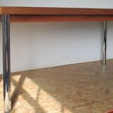 70's chrome teak table