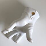 Surreal ceramic vase in the shape of a white glove by Leo Bonassera., 1970