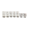 Set of 7 liquor glasses decorated with animals