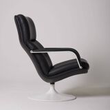 Geoffrey Harcourt black leather armchair