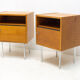 Paire de tables de chevet du milieu du siècle, années 1960, Tchécoslovaquie