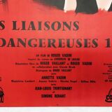 Original movie poster "The Dangerous Liaisons 1959 "Jeanne Moreau, Philipe