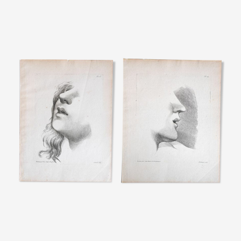 Lot de deux Lithographies par Vien de 1755