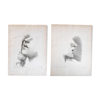 Lot de deux Lithographies par Vien de 1755