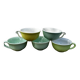Set of 5 mismatched vintage pastel-coloured cups.