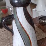 Very beautiful enameled stoneware jug from the 1950s