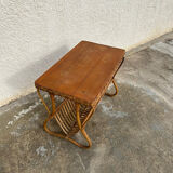 Vintage rattan magazine table