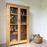 Glass cabinet or display case in pine 1950