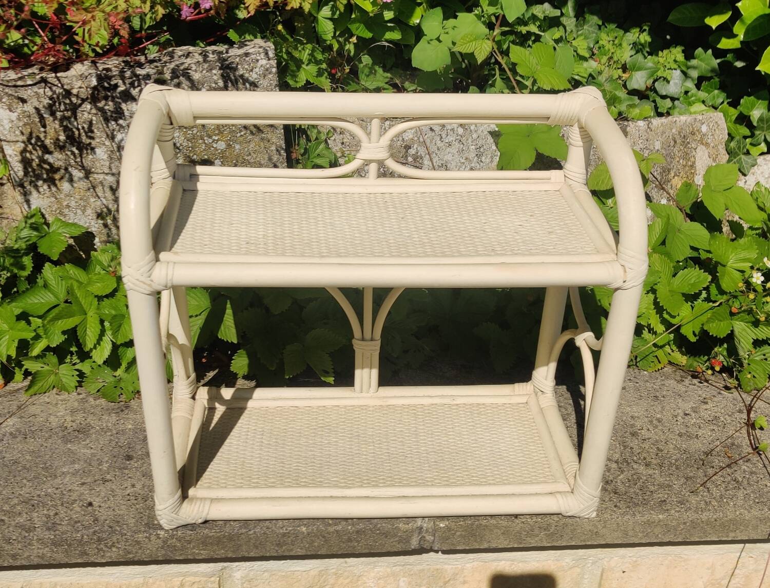 Rattan and wicker shelf