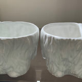 Duo of vintage pot pot dogs ceramic 70s-80s