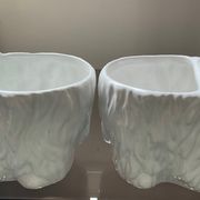 Duo of vintage pot pot dogs ceramic 70s-80s