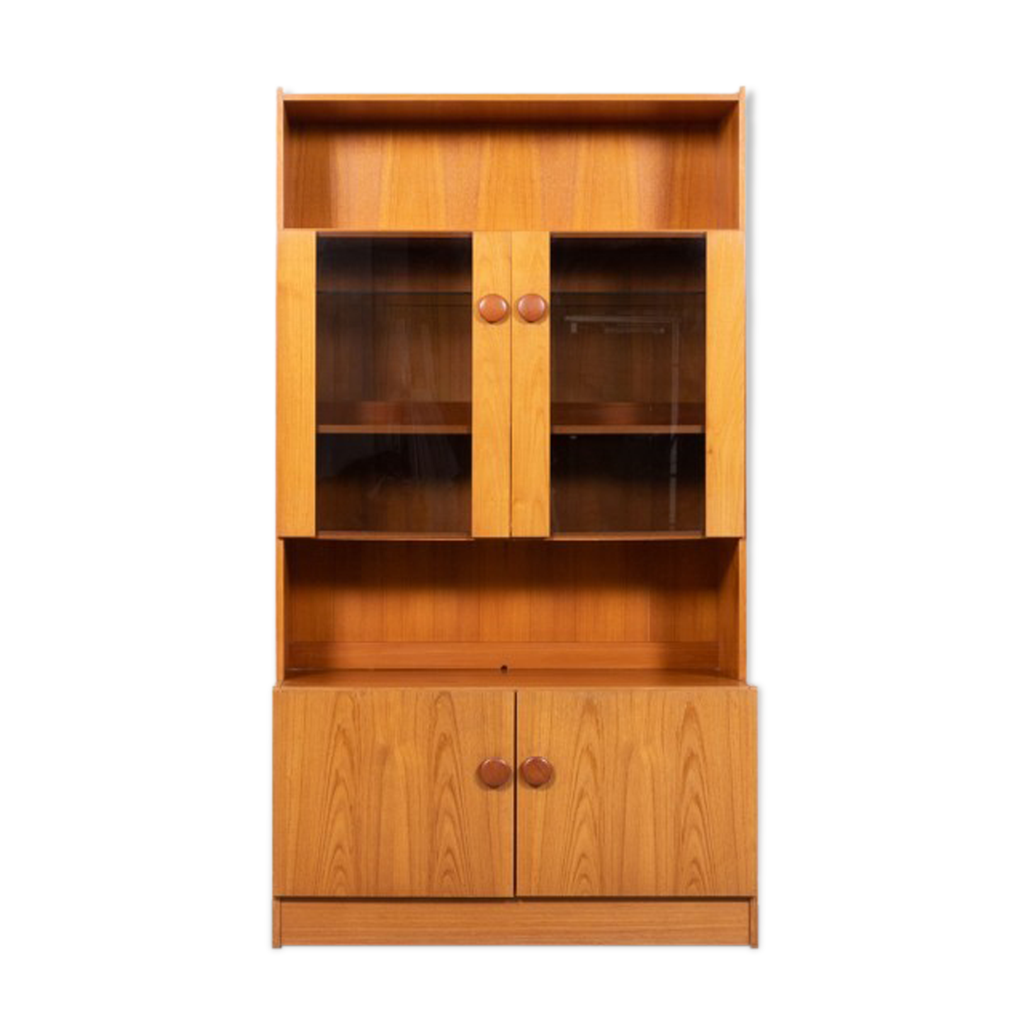 Two-piece wardrobe made of Danish teak veneer from the 1970s