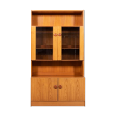 Two-piece wardrobe made of Danish teak veneer from the 1970s