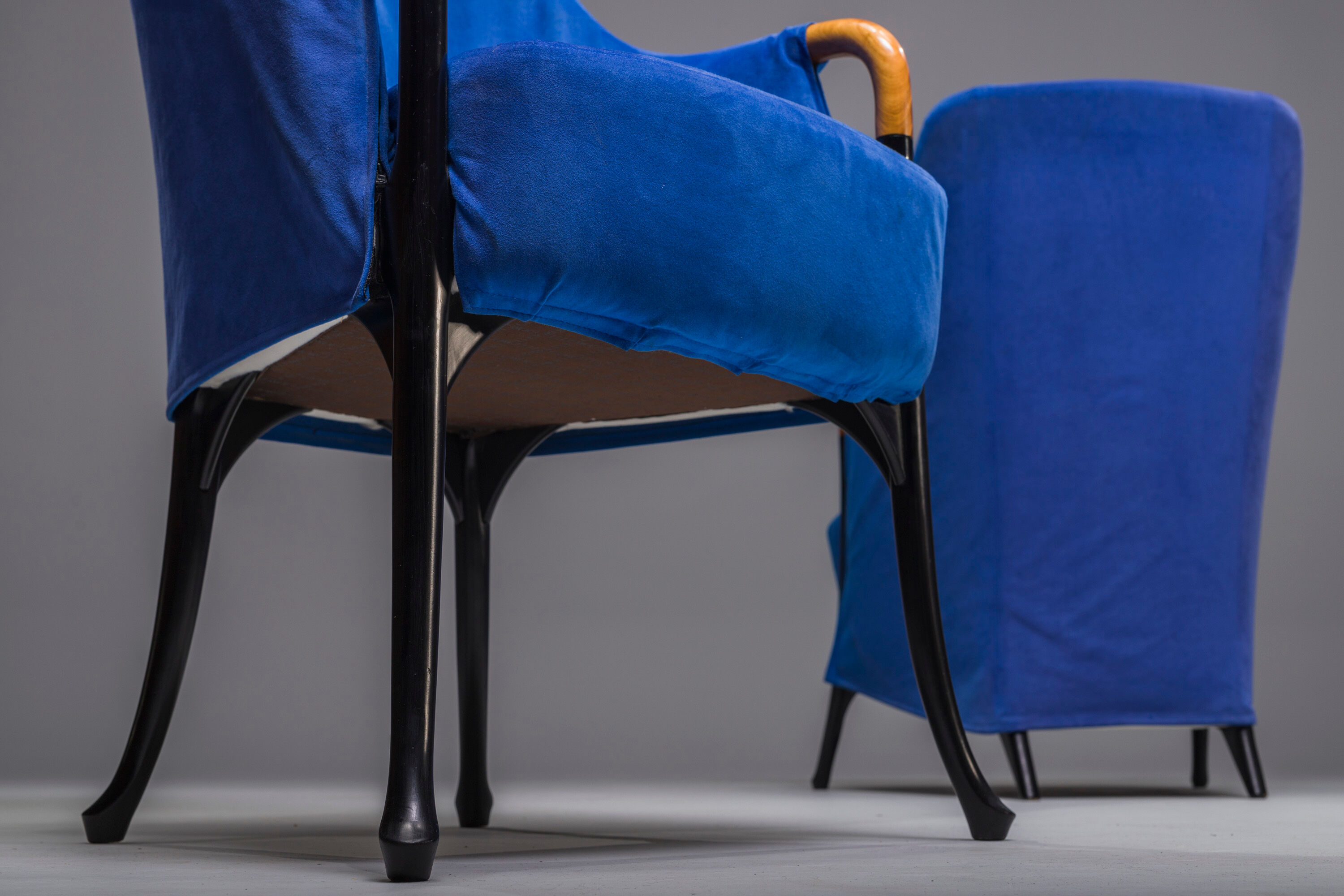 Italian alcantara project Armchairs by Umberto Asnago for Giorgetti/Progetti, 1980s