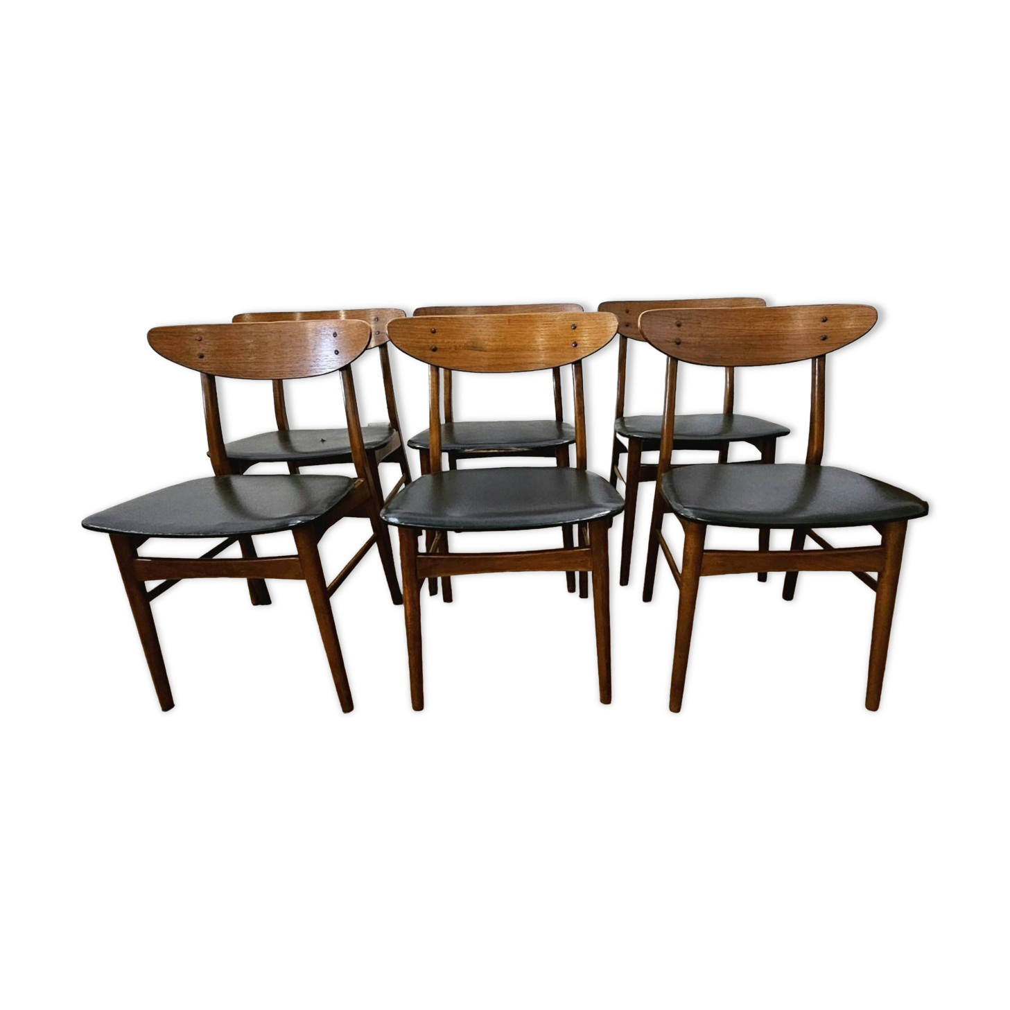 6 Danish teak chairs farstrup model monaco