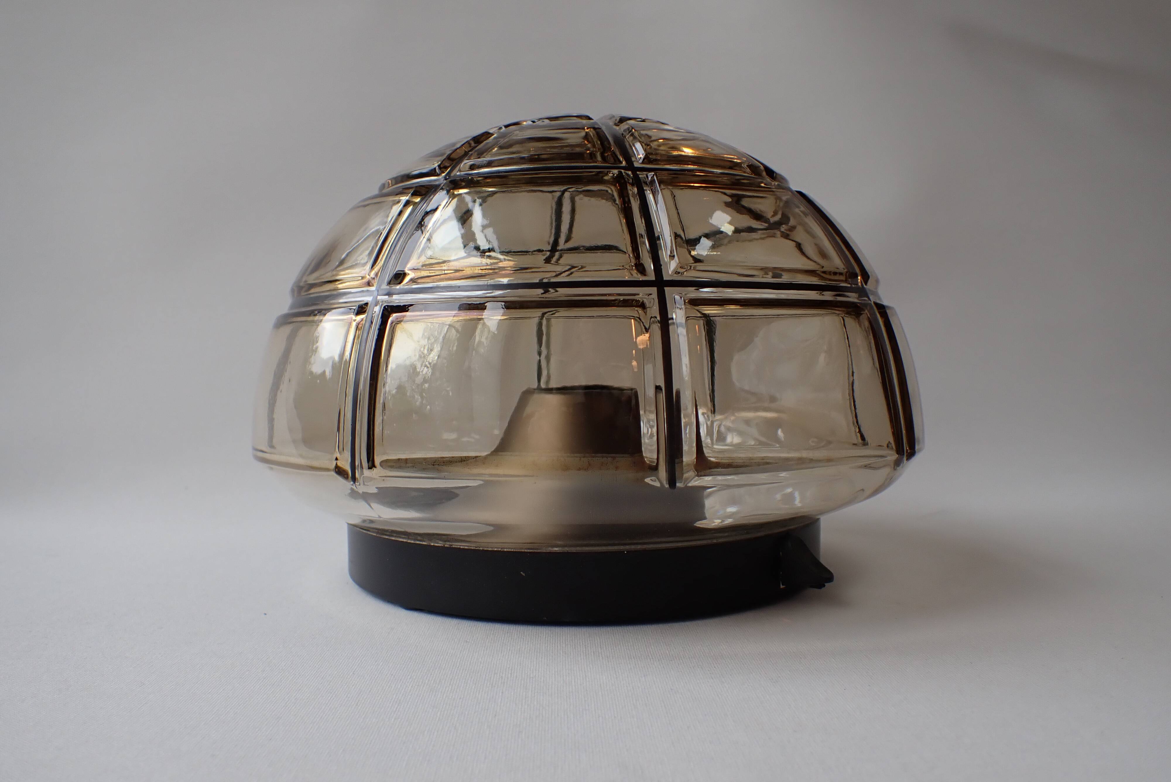 Vintage wall/ceiling light in amber glass / RZB Germany