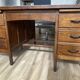 Minister's desk in solid oak with marquetry 1930s
