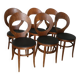 6 baumann seagull chairs dark beech black skai