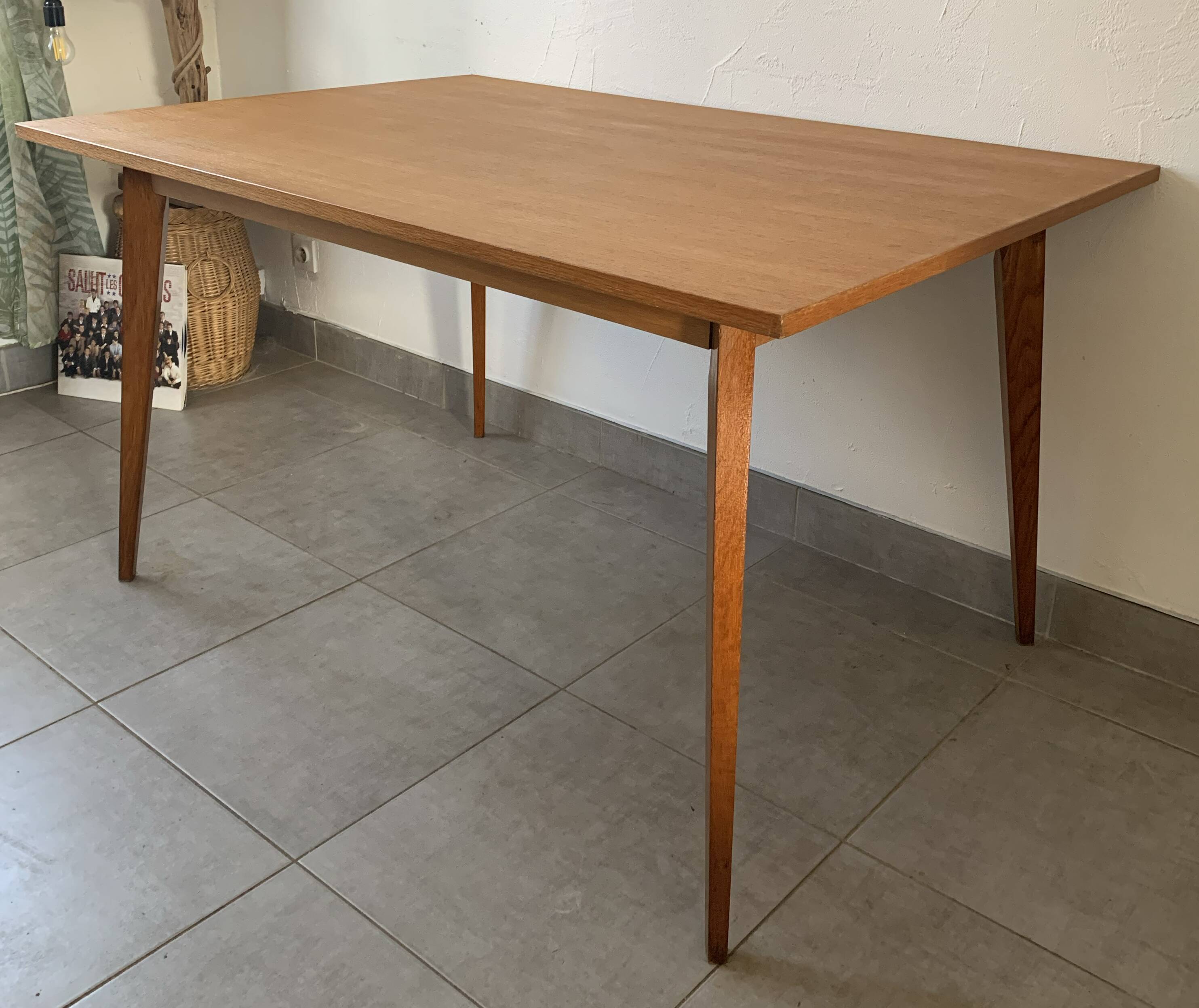 Table en chêne, années 50