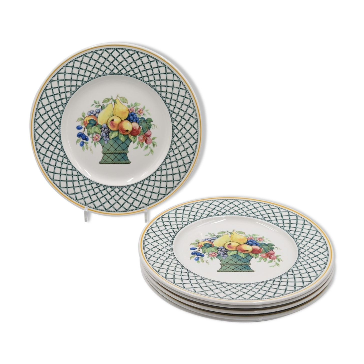 6 flat plates Villeroy & Boch basket model