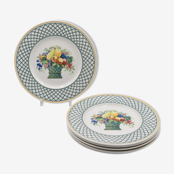 6 flat plates Villeroy & Boch basket model