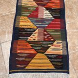 Petit tapis marocain, kilim picaso, tapis tissé plat, décoration intérieure