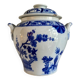 Creil and Montereau sugar pot in blue earthenware, "Japan" service circa 1895