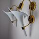 Pair of white fleur-de-lis wall lights, Murano glass, Italy, 1970